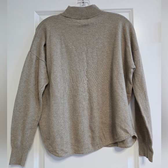 Madewell Taupe Mock Turtleneck Sweater Size Medium - Picture 2 of 5